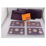 1986,1987,1988,1989 U.S. Mint Coin Proof Sets