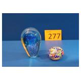 Blown Glass Jelly Fish / Murano Millefiori Weights