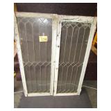 Two Leaded Glass Windows or Cabinet Doors