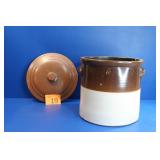 Late 1800s Burley & Winter 5 Gallon Lidded Crock