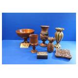 Nice lot of Hand Carved Wood Bowls & Vases