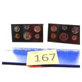 Two 1972 U.S. Mint Coin Proof Sets