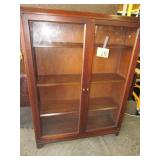 Walnut Armoire Glass Front Display Case