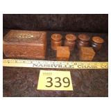 Hand Carved Wooden Boxes & Small Barrels