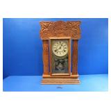 Ingraham Antique Oak Gingerbread Kitchen Clock