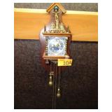 Rare Small Dutch Walnut Folklore Wall Clock