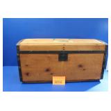 Vintage Wood Chest with Tray