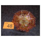 Antique Imperial Glass Marigold Carnival Rose Bowl