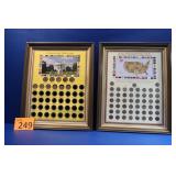 Framed Presidents of US / 50 Quarter State Collect