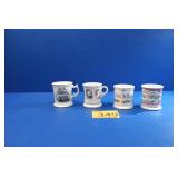 Four Antique Limoge Shaving "Mustache" Cups