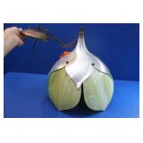 Groovy Art Deco Stained Glass Tulip Pendant Light