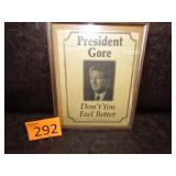 Vintage Al Gore Framed Ad