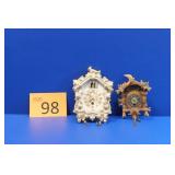 Two Small Vintage Cuckoo Clocks