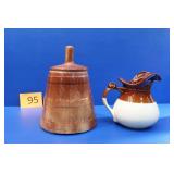 American Bisque Butter Churn/McCoy Pitcher