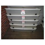 Five Sterilite Rolling Storage Containers