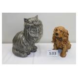 Ceramic Persian Cat & Cocker Spaniel