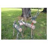 Two Wooden Reindeer with Lights