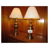 Two Brass Matching Lamps