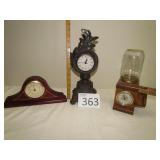 Three Quartz Clocks, Oak Candy Dispenser