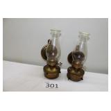 Two Vintage Kerosene Oil Lamps