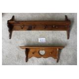 Two Wood Shelves / Hangers