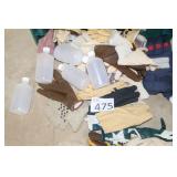 New Work Gloves and Plastic Bottles