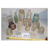 15 Glass Jars and Electric Insulators