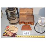 Cedar Box, Oil Lamp, Outdoor Lights, Cowboy Book