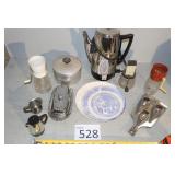 Coffee Pot, Mini Grinder Jars, Butter Dish, Spoon