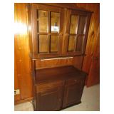 Wooden Kitchen Hutch with Light