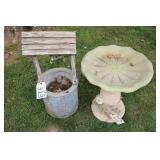 Wishing Well and Bird Bath Yard Art