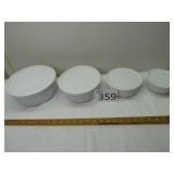 Four Corningware Bowls with Lids