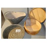 Ash Bucket with Shovel, Metal Pan, Cheese Box
