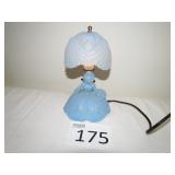 Vintage 40s Blue Glass Boudoir Lamp