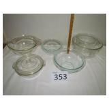 Four Pyrex Bowls + Two Unbranded