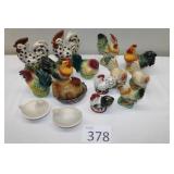 Ceramic Hens and Chickens, Salt & Pepper