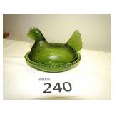 Vintage Indiana Glass Olive Green Candy Dish