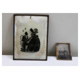 Antique 1840s Daguerreotype / 1930s Reverse Paint