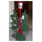Two Prelit Christmas Trees in Heavy Pots