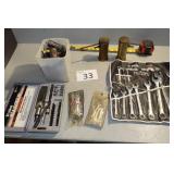 3 Wrench Sets, Two Oil Guns, Hole Saws, Bit Set