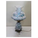 Blue Floral Gone With The Wind Hurricane Lamp