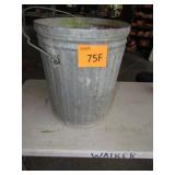 Vintage 1950s Galvanized Trash Can