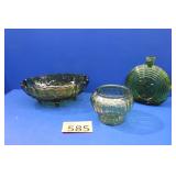 Vintage Green Glass Collectibles