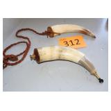 Two Vintage Powder Horns