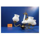 White Hobnail Milk Glass Hanging Light Fixture