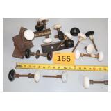 Antique White & Black Porcelain Door Knobs
