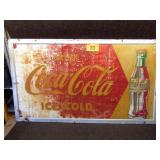 Vintage 1953 Coca Cola Self Framed Sign