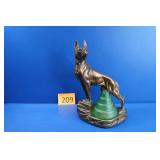 Vintage Chalkware German Shepherd Dog TV Lamp