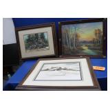 Three Vintage Framed Prints