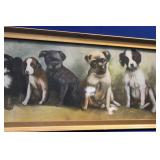 ANTIQUE VICTORIAN "A YARD OF PUPPIES"  Signed